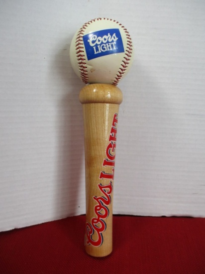 Coors Light Baseball Bat and Ball Advertising Tapper Handle