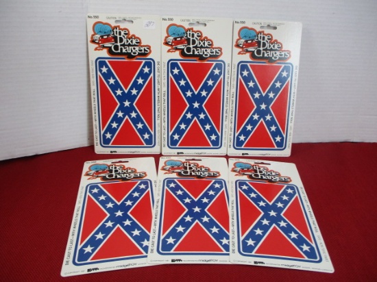 Midgetoy The Dixie Chargers NOS Confederate Flag Cardstock-Lot of 6