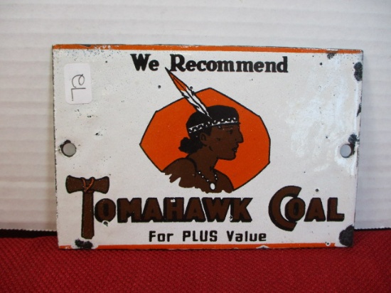 "Tomahawk Coal" Porcelain Advertising Sign