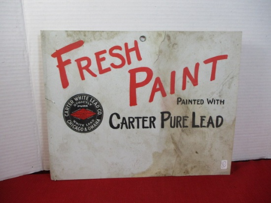 Carter White Lead Paint Cardstock Advertising Sign