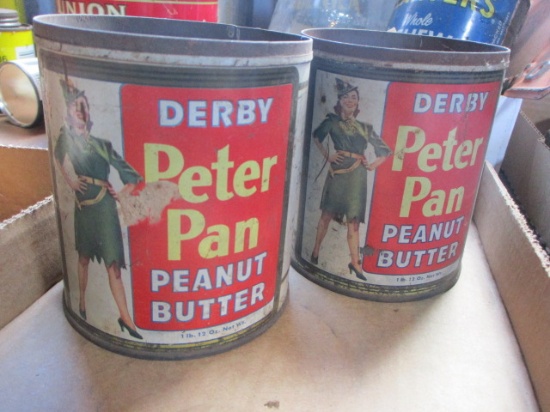 Peter Pan Peanut Butter Advertising Tins-Lot of 2