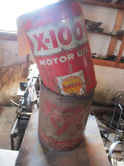 Pair of Vintage 1 ga. Oil Adverting Cans