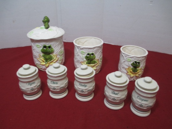 Frog Canister & Spice Jar Set