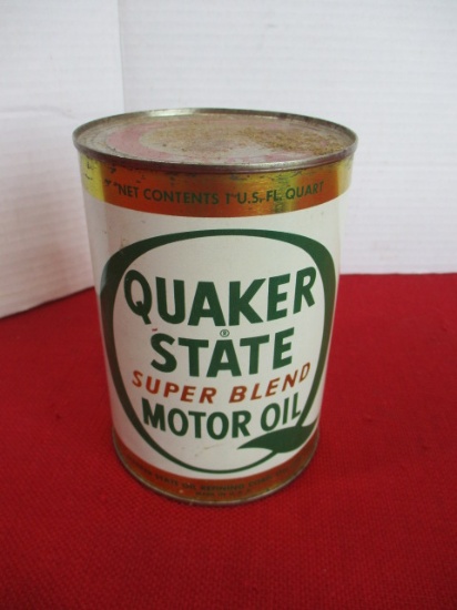 Quaker State Super Blend1 Quart Advertising Can w/ Contents-B