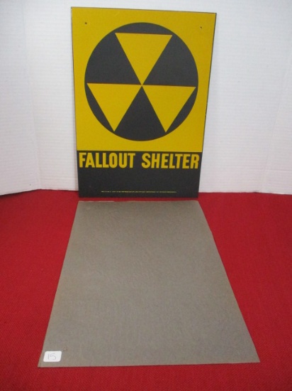 1950's Department of Defense Reflective Metal "Fallout Shelter" Metal Sign-B