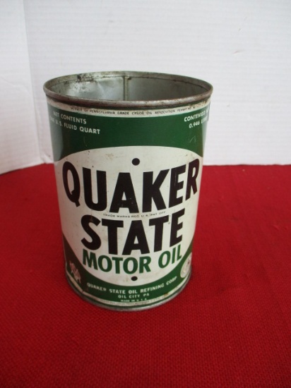 Quaker State Motor Oil Metal Advertising Can