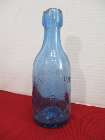 L. Werrbach & Co. Milwaukee, WI. Blue Toned Advertising Bottle