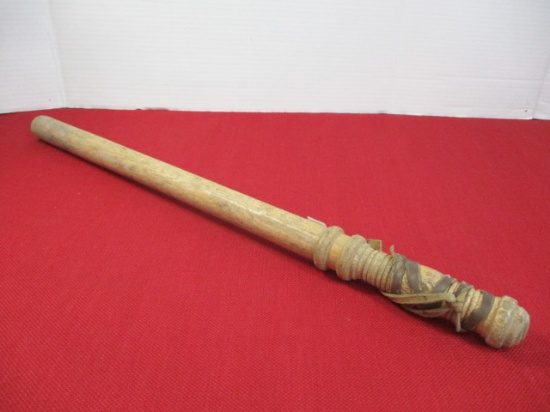 Vintage Wooden "Bobby" Style Nightstick with Original Leather Strap