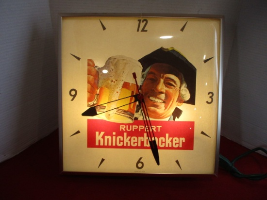 Rupert Knickerbocker Beer Lightup Advertising Clock
