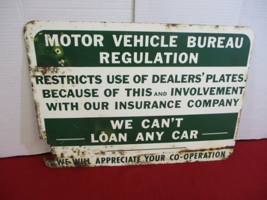 Motor Vehicle Bureau Advertising Sign