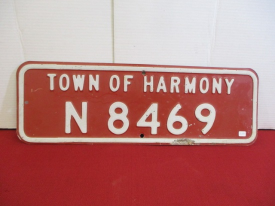 Town of Harmony Embossed Metal Fire Number Sign-A