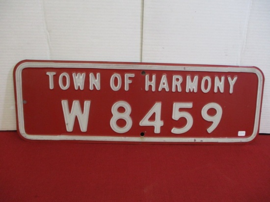 Town of Harmony Embossed Metal Fire Number Sign-B