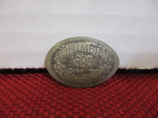 1893 World's Columbian Expedition Chicago 1875 Flatted Souvenir Seated Dime