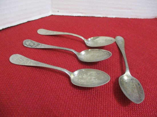 1893 World's Columbian Expedition Chicago Advertising Spoons-Lot of 4