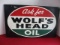 Wolf's Head Oil Painted Advertising Sign