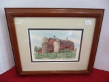 Mark Mueller Signed & Numbered Hand Colored Lithograph-Waukesha, WI Barn