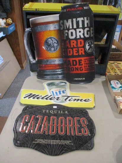 Metal Beer Advertising Signs-Lot of 3