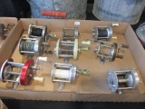 Mixed Vintage Bait Cast Fishing Reels-Lot of 9 (C)