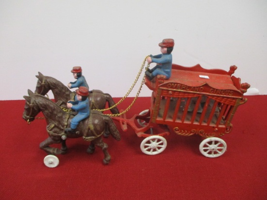 Cast Iron Overland Horse Drawn Circus w/ Riders