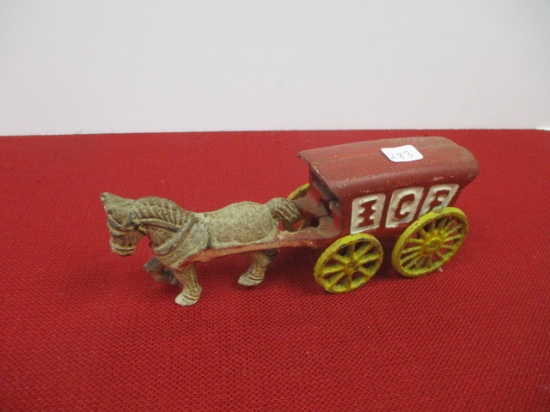 Cast Iron Horse Drawn Ice Wagon