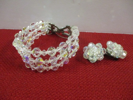 Vintage Crystal Bracelet/Earring Set