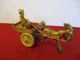 Marx Tin Lithograph Single Mule Cart w/ Driver