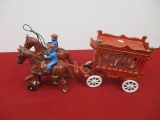Cast Iron Horse Drawn Overland Circus Wagon