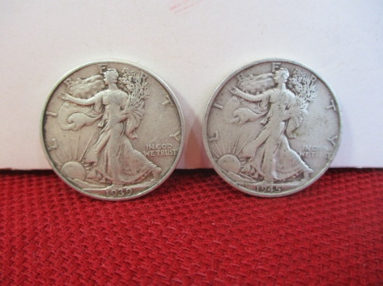 U.S. Silver Standing Liberty Half Dollar Pair-K