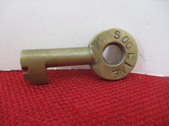 Soo Line Railroad Brass Adlake Key