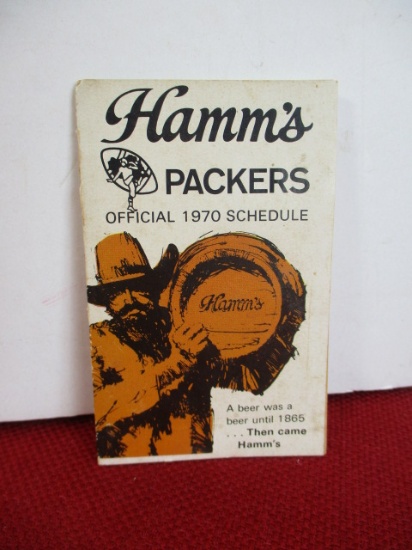 1970 Hamms Beer Advertising Green Bay Packers Schedule