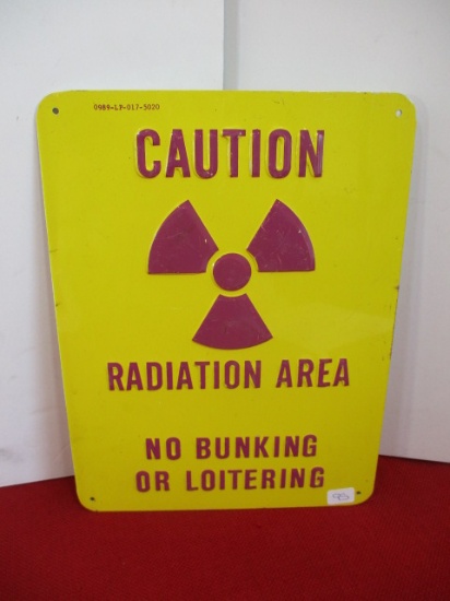 Caution Radiation Area Embossed Metal Sign