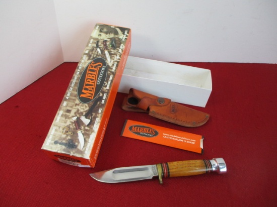 Marble's Gladstone-Custom Tigerwood/Aluminum Fixed Blade Knife