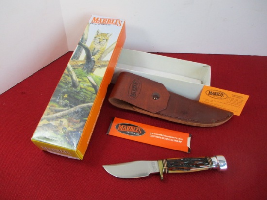 Marble's Gladstone-Plainsman Jigged Bone/Aluminum Fixed Blade Knife