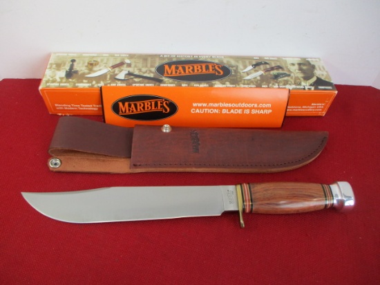 *Marble's Gladstone-10" Trailmaker Tigerwood/Al Brass Half Guard Hunting Knife