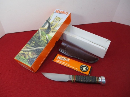 Marble's Gladstone-Plainsman Carved Impala/Aluminum Fixed Blade Knife