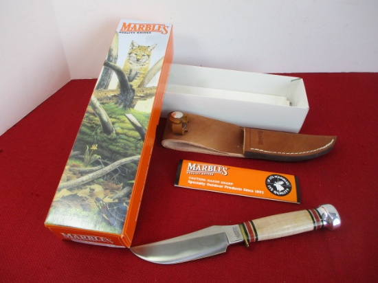 Marble's Gladstone-Sportsman Curly Maple/Aluminum Fixed Blade Knife
