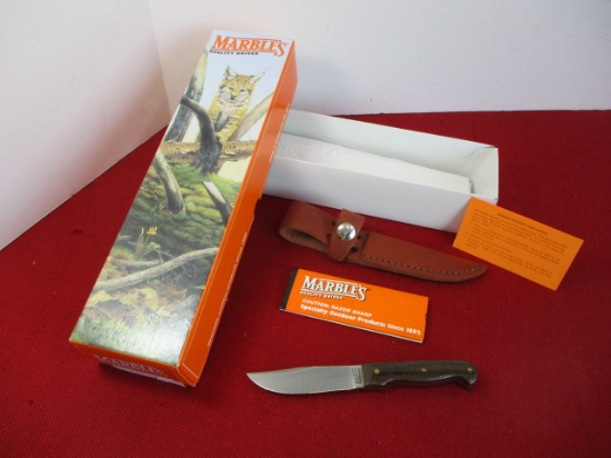 Marble's Gladstone-Brass Pinned Green Micarta Custom 200 Fixed Blade Knife