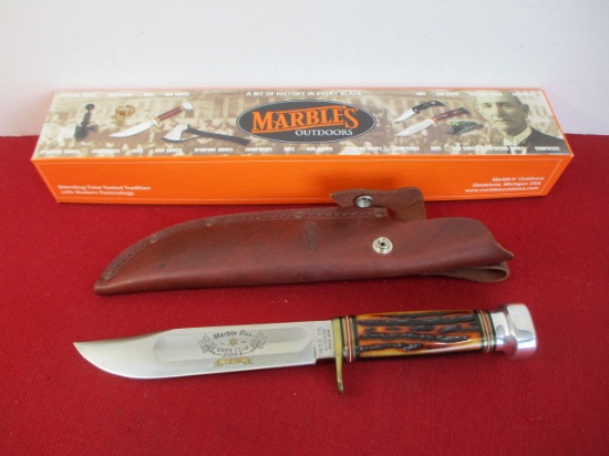 Marble's Gladstone-Marble Plus 2004 Stag/Aluminum Fixed Blade Knife #1 of 130