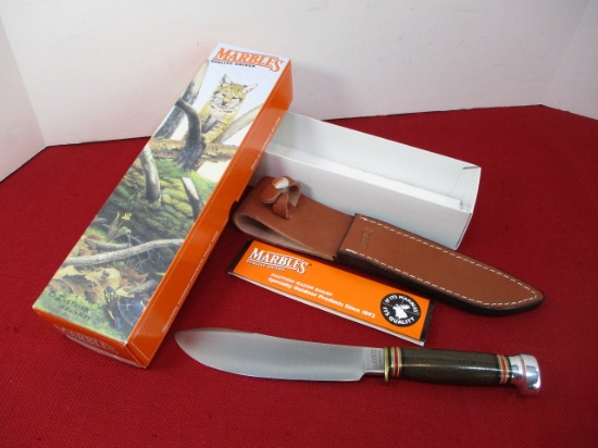 Marble's Gladstone-NWBG Skinner Green Micarta Fixed Blade Knife