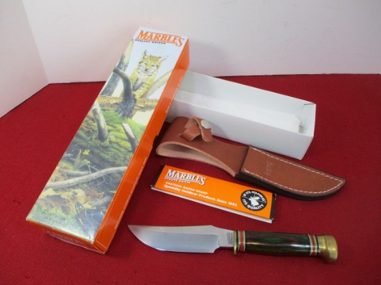 Marble's Gladstone-BISON Camo/Brass Fixed Blade Knife