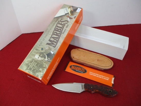 Marble's Gladstone-Trailmate Amber/Bone Fixed Blade Knife