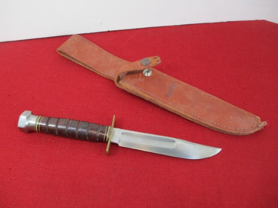 Marble's Gladstone-Vintage Wood/Aluminum/Brass Fixed Blade Hunting Knife
