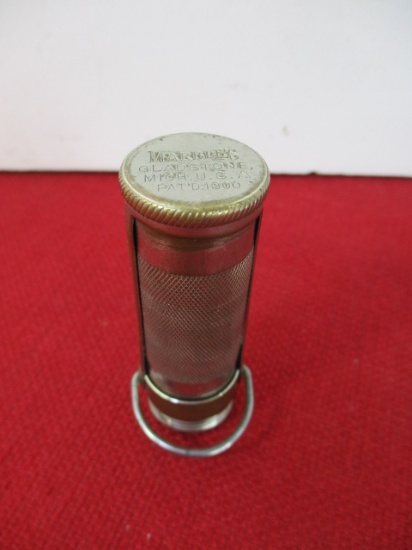 Marble's Gladstone-Nickel Plated Brass Waterproof Match Safe-F