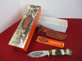 *Marble's Gladstone-2007 Marble Plus Sport Double Stag Handle Fixed Blade Knife #1 of 115