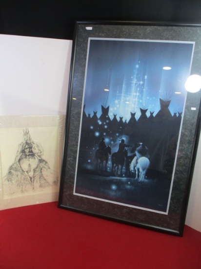 Vann Native American Framed Print + Bonus Etching