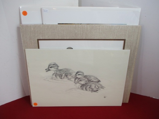 Unframed Wildlife Artwork-Lot of 4