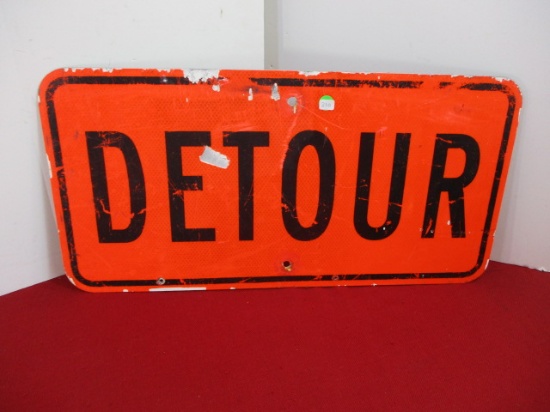 Detour Reflective Metal Sign