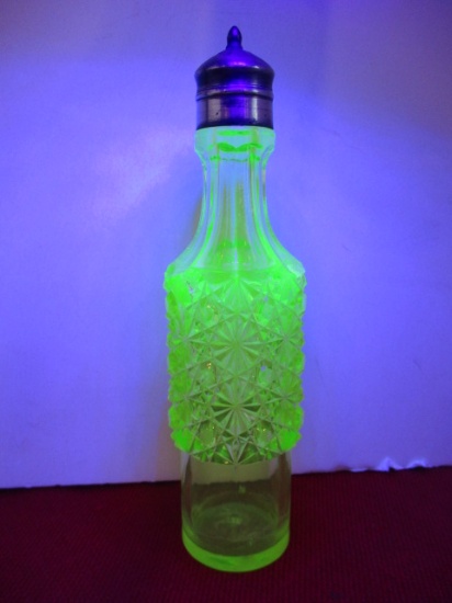 Uranium Glass Crystal Cruet Jar from Victorian Service