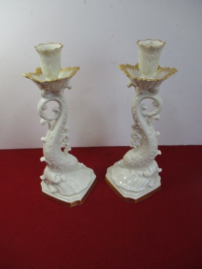 Lenox Koi Fish Candle Holder Pair