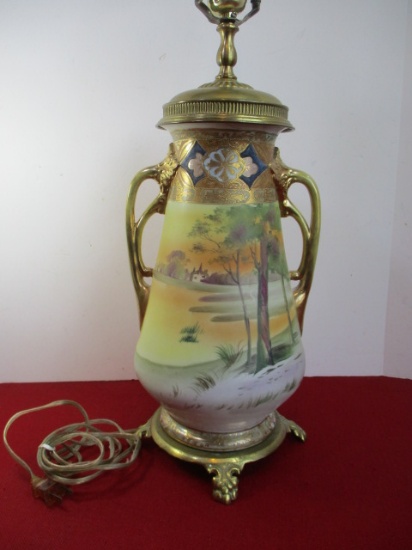 Hand Painted Gilded Table Lamp
